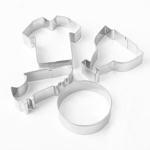 Cookie Cutter Set 4PCS Soccer Stainless Steel Food Grade Smooth Reusable EasyClean Baking Molds Cutters Football-themed Party