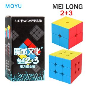 Moyu Meilong 2x2 3 × 3 Bộ Khối Ma Thuật Meilong 2 + 3 chuyên nghiệp Stickerless khối rubik tốc độ Câu Đố trẻ em bồn chồn đồ chơi