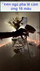 Đèn Ngủ LED Cảm Ứng Điều Khiển Từ Xa Đèn Bàn Pha Lê 16 Màu Sạc USB Đèn Ngủ Acrylic Trang Trí Nhà Cửa Thiết Bị
