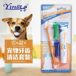 Pet toothpaste dog oral cleaning products dental care tools dog toothbrush set dog toothpaste 4-piece set 6