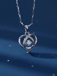 Hàng Chính Hãng Pt950 Vòng Cổ Bạch Kim Dây Chuyền Xương Đòn Bạch Kim Hoang Dã Của Phụ Nữ Mặt Dây Chuyền Kim Cương Moissanite Quà Tặng Cho Bạn Gái