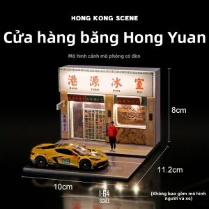 Mô Hình DIY Nhà Trà Hồng Kông Phong Cách Retro 1:64
