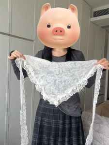 Khăn Choàng Ren Lớn Rèm Mông Thiết Kế Hàn Quốc Khăn Thắt Lưng Hai Mặt Khăn Tam Giác Vải Ren Mùa Thu Váy Chữ A Dáng Rộng