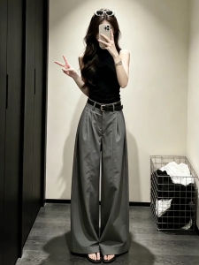 Ge·an·fei | New Fashionable OOTD Full Outfit Set Sleeveless Blouse and Wide Leg Pants Women Summer