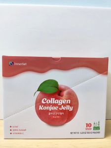 INNERSET Collagen Konjac Jelly – Peach Flovour 150g X 10 Pouches Zero Fat Zero Sugar Rich in Vitamin C (Halal Certificate)