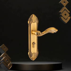 Kunci Pintu Knob European Gold Curved Door Lock Set DRL-605GP