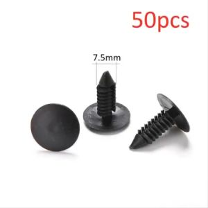 Set 50 đinh tán nhựa màu đen 7.5mm cho cửa xe hơi ô tô - Chốt vít nở