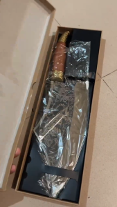 RAJA SHIBAZI Pisau Dapur Stainless Steel Pemotong Daging Tulang Grafir Harimau Anti Karat 7Cr17MoV