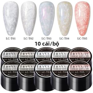 Bộ Sơn Gel Móng Tay LILYCUTE 7ml 10 Màu Bộ Sơn Móng Tay Màu Tím Ngọc Trai Bán Vĩnh Cửu Tẩy Được Bằng Đèn UV/LED Dùng Cho Làm Móng Nghệ Thuật