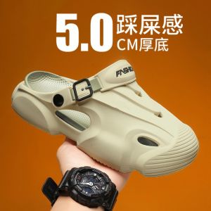 Camosi Mens Summer Thick Bottom Sandals Driving Slippers Anti-Slip Odor Resistant Open-Toe Slip-On EVA Hollow out Fashionable Youth Beach Shoes