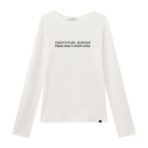 Round Neck Loose Fit Tshirt Spring Letter Print