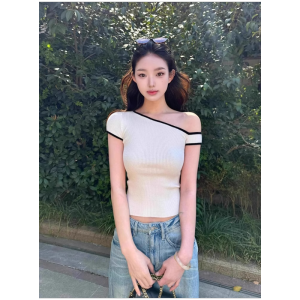 HUOLISI | Unique Attractive Waisted Off-shoulder Short Sleeve T-Shirt