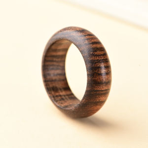 Natural Sandalwood Rings Couple Set Mens Womens Green Sandalwood Golden Silk Camphor Wood Finger Ring Ethnic Style