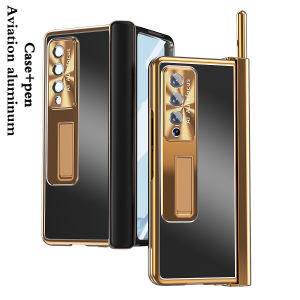 For Samsung Galaxy Z Fold 5 Case Bracket With S Pen Tempered Film Full Protection For Z Fold4 Fold3 Aluminum Alloy Cover
