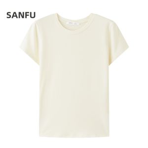 SANFU | Simple Casual Loose Tencel Short Sleeve T-Shirt
