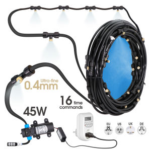 High quality 0.4MM Automatic Timing Cooling Watering System 6/9/12/18/21M Outdoor Garden Irrigation Kit Brass Mist Nozzles Spray