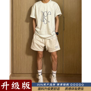 Quần Short Thể Thao Nam Mùa Hè 425G Phong Cách Mỹ Quần Dài Năm Điểm Ngoài Trời Thiết Kế Đơn Giản Thêu Ống Đứng Quần Dài Thường Ngày