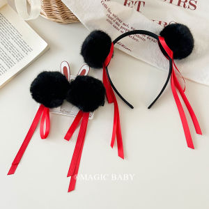 Nata Cosplay Hairband Plush Ball Baby Girl Costume Accessory Cartoon Style Chinese Mythology Inspired Hair Clip for Kids