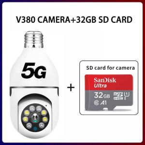 BUY 1 TAKE 1 V380 Bulb Dual Lens CCTV Camera 5G 8MP Smart surveillance camera Dual Screens wide angle Auto Tracking night vision two-way audio night vision APP remote Control Baby Monitor Video Playback WIFI connect to phone 1 YEAR WARRANTY