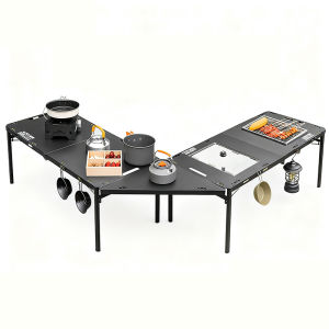 BUZHIHUANGYE | Portable Camping Table with Hydraulic Support