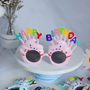 VitaStoree Kacamata Fashion Gelap Desain Plastik Dekorasi Pesta Happy Birthday