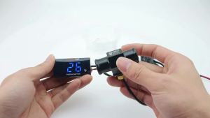 RYSJM | Universal Water Temperature Blue Digital Gauge for XMAX250 300 NMAX CB 400 CB500X KOSO with 16mm 18mm 22mm Thermometer Adapter