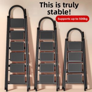 Home Indoor Folding Telescopic Multi-functional Aluminium Ladder 5 Steps