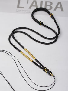 High-End Handmade Gold And Jade Necklace Cord Eight Strand Braid Pendant Hanging Rope Fashion Jewelry DIY Accessories