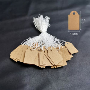 100pcs/lot Jewelry Price Tags Handwritten Labels with String Gold/Silver Color Paper for Accessories And Wares
