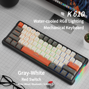 NexusClick Stylish Portable 60% Mechanical Keyboard61 Keys Red SwitchHot Swappable RGB Backlit Esports Gaming Keyboard for Mac