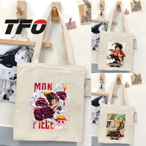 TFO Tote Bag One Piece the Straw Hat Pirates Monkey D. Luffy Versatile Ideal for College School