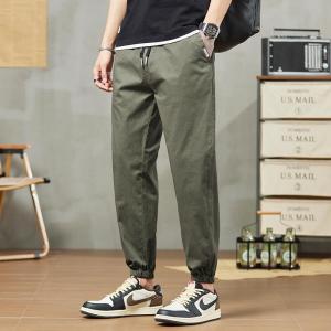 Quần Dài Công Sở Màu Kaki Thời Trang Nam Mùa Xuân Hè Rộng Rãi Quần Dài Thể Thao Harajuku Chín Điểm Quần Dài Thường Ngày