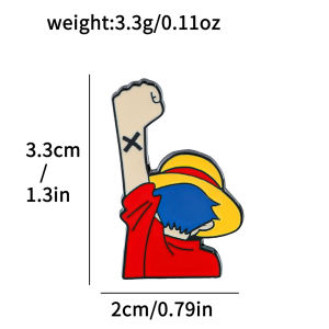 Bandai | Anime Pirate Character Enamel Pins Straw Hat Boy Metal Lapel Brooches Cartoon Skull Logo Decorative Pins Fans Collectors