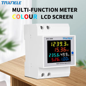 TAXNELE AC monitor 110V 220V 380V 100A Voltage Current Power Factor Active KWH Electric energy Frequency meter VOLT AMP