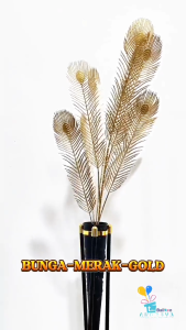 Bunga Daun Artificial Merak Gold / Tanaman Palsu Bunga Plastik Artificial Merak Gold / Bunga Imlek