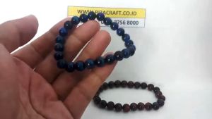 Gelang Tangan Fashion Batu Akik Tiger Eye Merah Biru ASLI Alam Natural untuk Pasangan Couple Sahabat Pacar Kekasih Best Friend