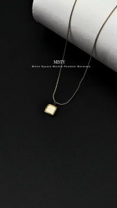 H.B Jewelry MISTY White Quartz Pendant Necklace for Women Non Tarnish Hypoallergenic Non Fading Elegant Minimalist Everyday Wear Fashion Jewelry Stylish Necklace