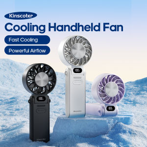 Kinscoter New Cooling Handheld Fan 3600mAh Foldable Portable Fan 100-level Free Control High Speed Mini Personal Fan w/ Lanyard