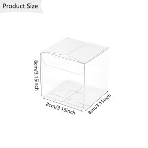 10-50pcs Clear PVC Foldable Display Boxes Square Containers for Candy Collectibles & Small Storage