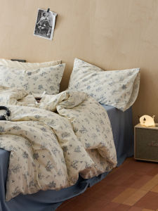 Cartoon Pure Cotton Bedding Set Dormitory Bed Sheet Cover Bed Canopy Style 1.5m Four Piece Suite Jiangsu Made Quality Cotton