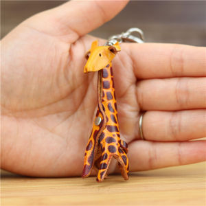 Handmade Top Layer Cowhide Mini Deer Bag Charm Keychain Creative Birthday Gift Cute Animal Themed Leather Accessories