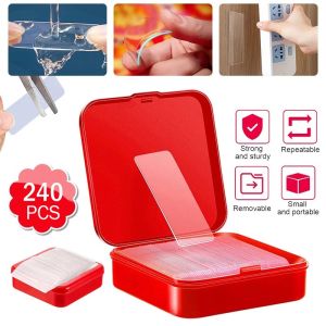 60/120/240 ชิ้นเทปกาวสองหน้าลูกโป่งคู่/กันน้ำอเนกประสงค์ไม่ตกค้างการล้างผนังเหนียวแข็งแรง เทปกาว