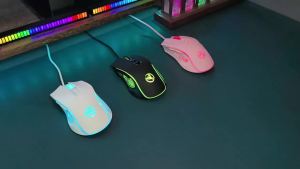 HXSJ | 3600CPI RGB Gaming Mouse 7-Color Breathing Lighting RGBW-like Effect Optical Tracking Honeycomb Plug & Play for PC Lapt