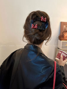 Elegant Polka Dot Butterfly Knot Flat Hair Clip Womens New 2025 High End Hair Claw Clip Non-Intrusive Shell Clip