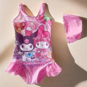 Cute My Melody Theme Girls One-piece Swimsuit