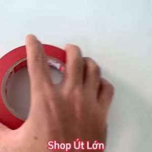 1 Cuộn băng keo giấy màu đỏ rộng 1.5cm dài 50 mét lõi giấy 3mm giá tại xưởng
