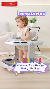 Sweet Heart Paris TARO Collection 3 IN 1 Vintage Car Design Colorful Lighting Music Baby Walker With Jumper Foot Map TARO905 (Support 7-12 Month l 12 KG)