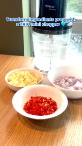 Trio Mini Chopper 1.5L With 3 Layer Stainless Steel Chopping Blades | Garlic Processor | Kitchen Grinder | Mini Electric Blender