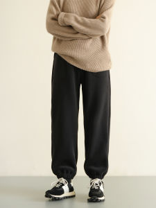 Ladies Winter Warm Bear Fleece Sweatpants Thick Autumn Winter Style High Waist Pocket Detail Straight Leg Polyester Fiber