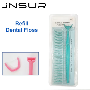 1+20 Replaceable Head Dental Floss Sticks Long Handle UHWMPE 400D Floss & PS Handle Replaceable Dental Floss Super Fiber Wire